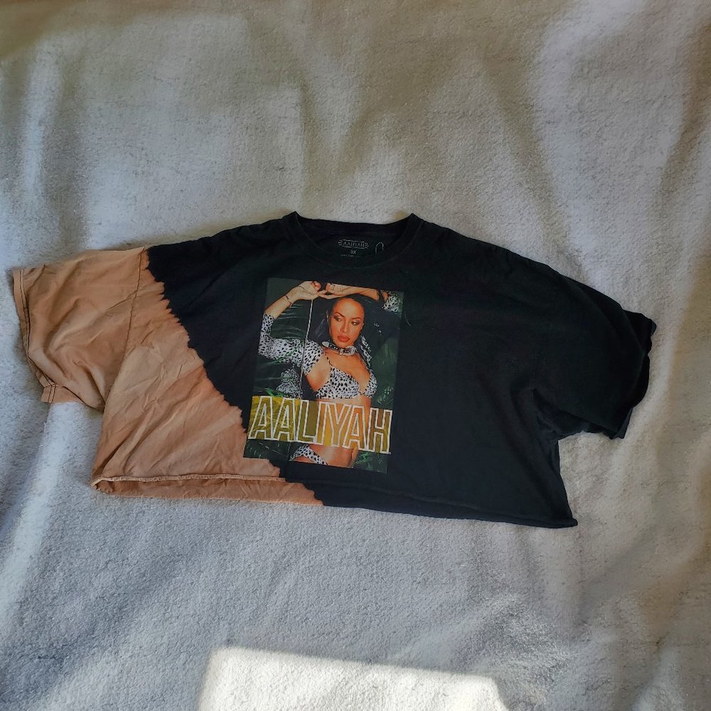 Aaliyah Cut Off/Crop Top T-shirt, Sz 3XL